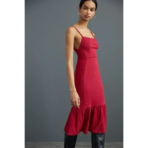 Anthropologie Square Neck Slim Midi Dress